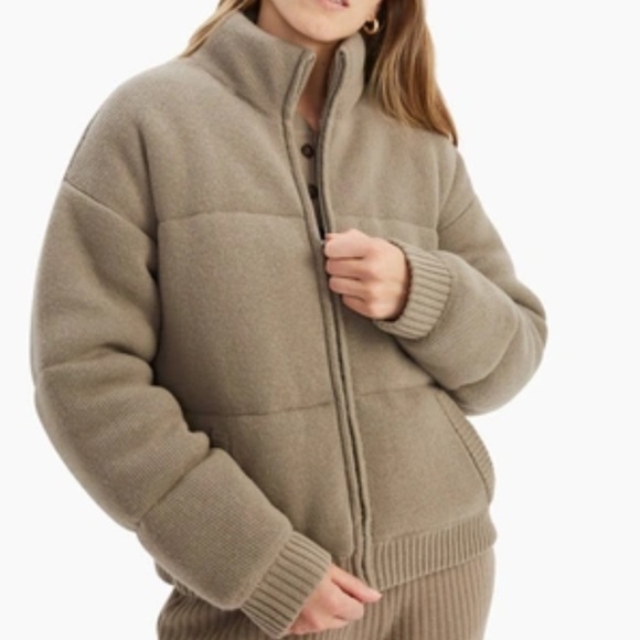 NAADAM Taupe Merino wool Cashmere Puffer Jacket